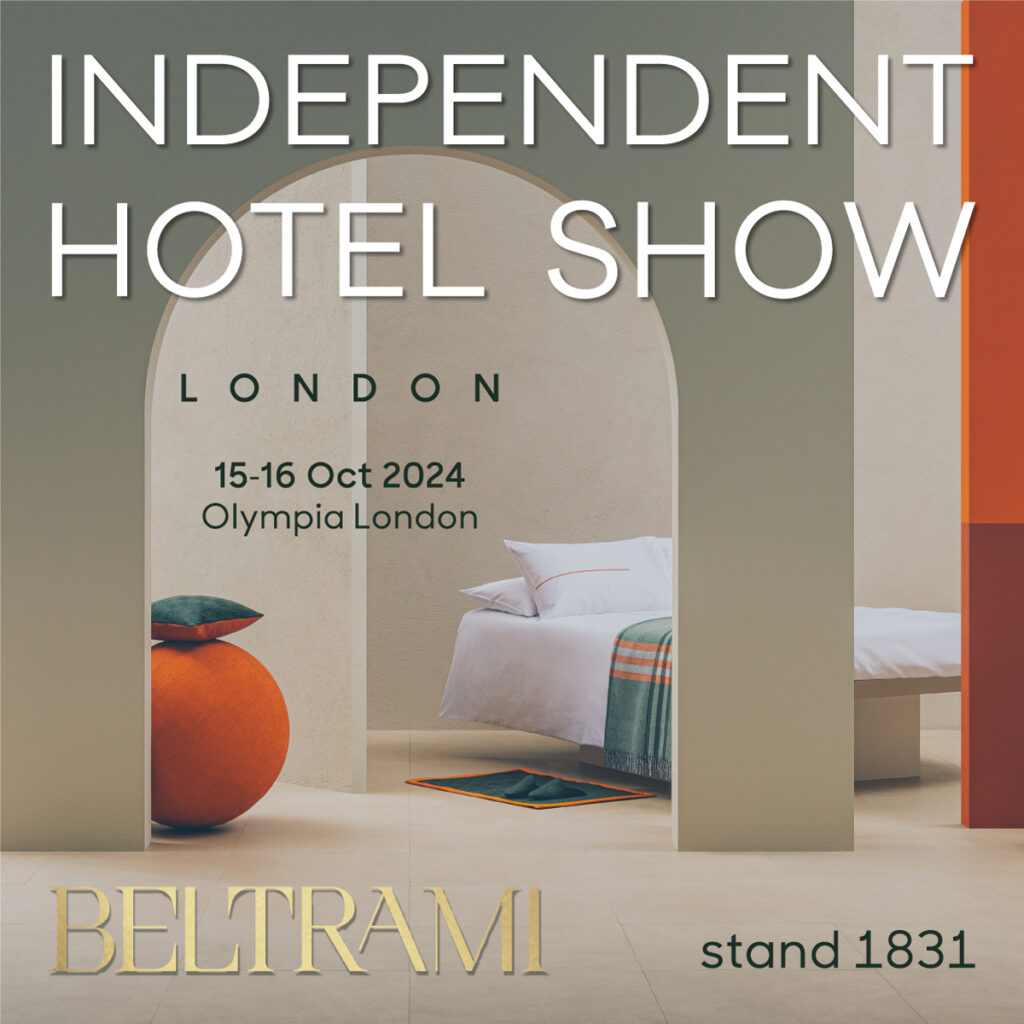 Independent Hotel Show 2024 poster with Beltrami stand number